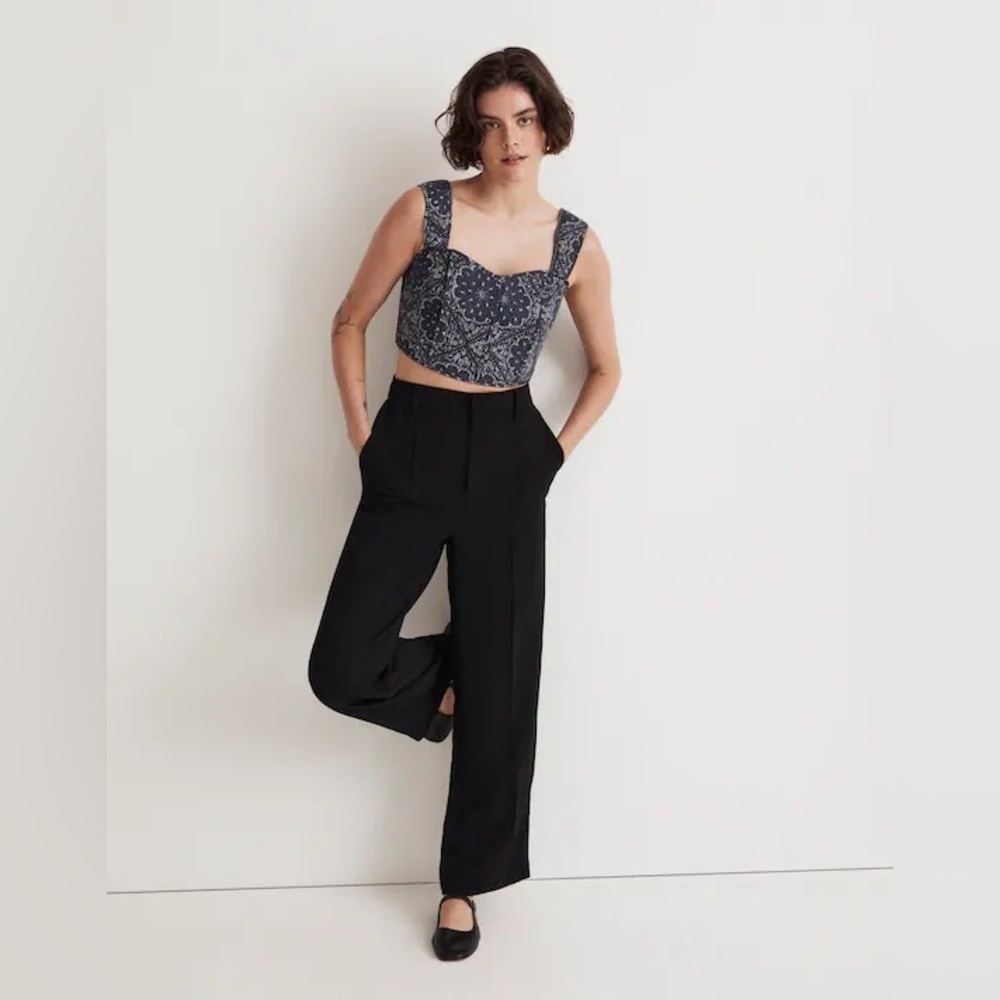 Madewell Quilted Sweetheart Crop Top size 10
